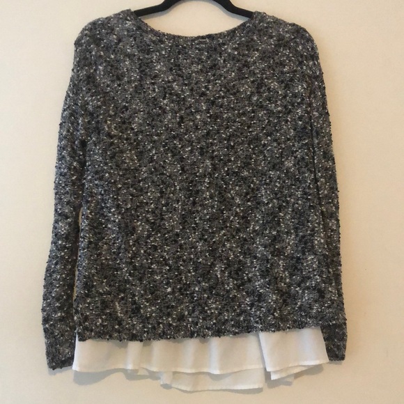 New Club Monaco layered textured nubby knit layered blouse pullover sweater top - Picture 1 of 10